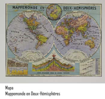 Mapa - Mappemonde em Deux-hemispheres